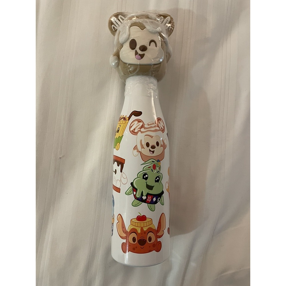 NEW 17oz Disney‎ Munchlings Stainless Steel Water Bottle Mickey Cinnamon Bun Top
